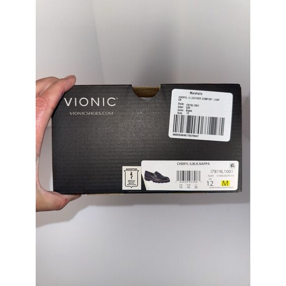 Vionic Cheryl Penny Loafer Black Leather Lug Sole Comfort Chunky Classic 12M NWB - Picture 13 of 16
